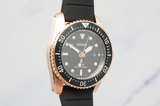 Seiko Prospex SNE586P Black and Gold Solar Air Diver - V147-0CS0