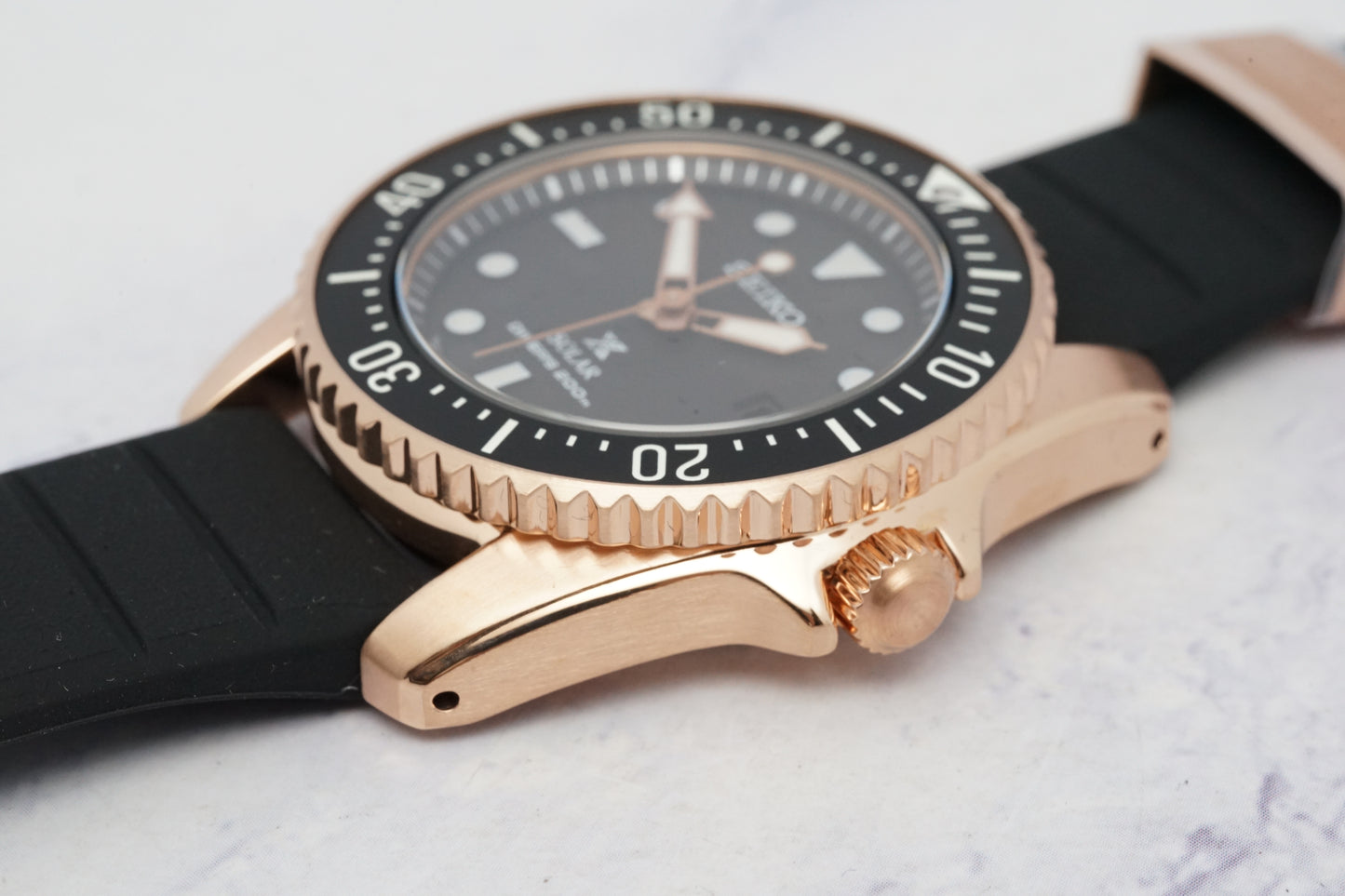 Seiko Prospex SNE586P Black and Gold Solar Air Diver - V147-0CS0