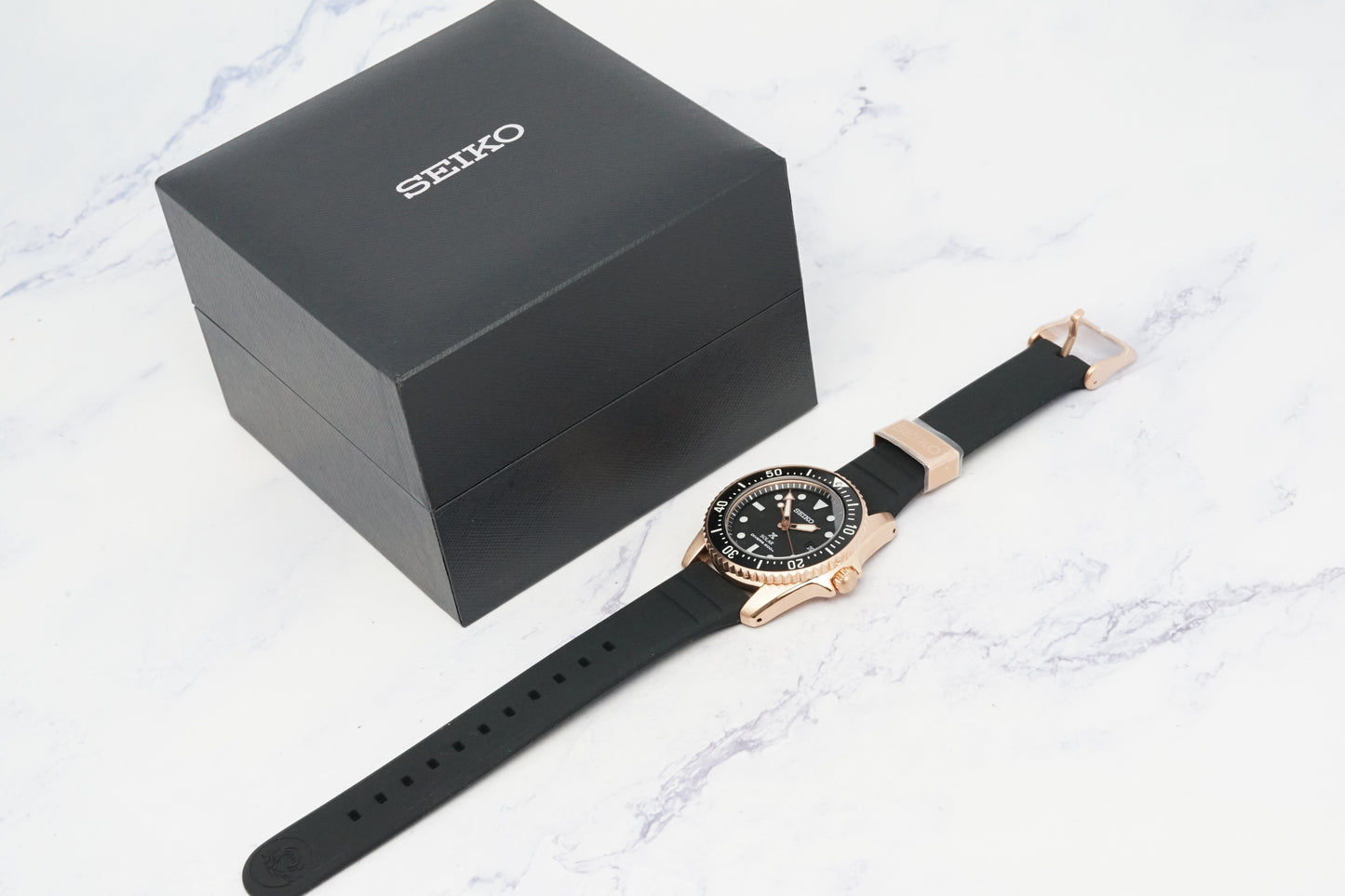 Seiko Prospex SNE586P Black and Gold Solar Air Diver - V147-0CS0